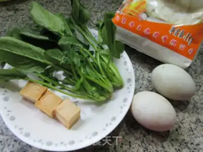 Make Fish tofu spinach omelet step 0