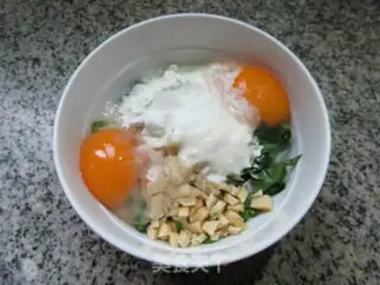 Make Fish tofu spinach omelet step 4