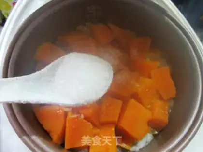 Make Red pumpkin rice congee step 7