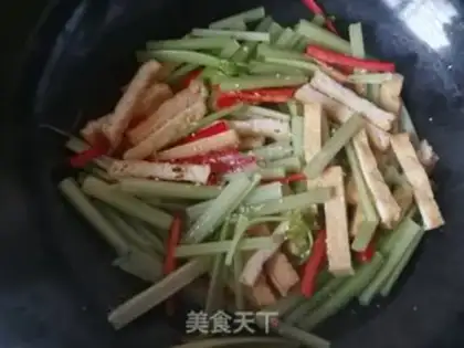 Make Celery fried tofu step 5