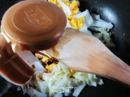 Make Duck egg and cabbage step 7