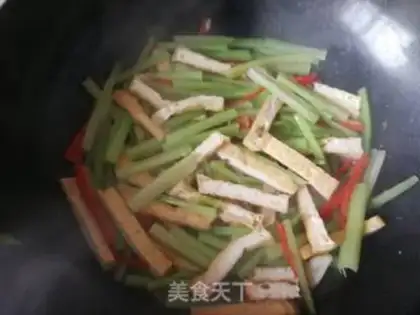 Make Celery fried tofu step 6