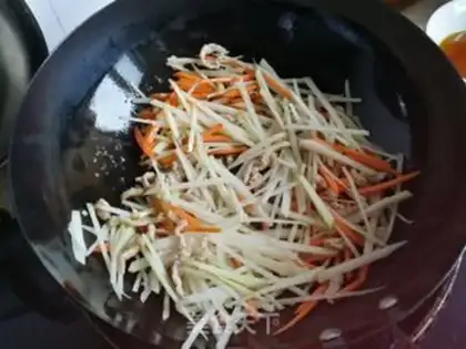 Make ♪ Blue carrots and veal ♪ step 4