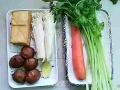 Make Tofu dry mushroom soup step 0