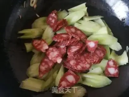 Make Celery fried sausage step 7
