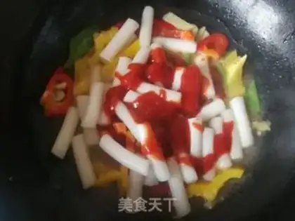 Make Hot fried rice cake step 8