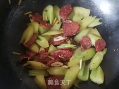 Make Celery fried sausage step 8