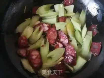 Make Celery fried sausage step 9