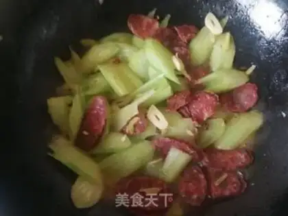 Make Celery fried sausage step 10