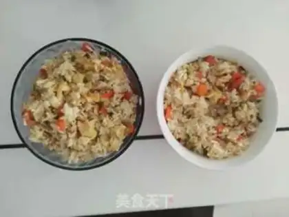 Make Carrot ham and egg fried rice step 4