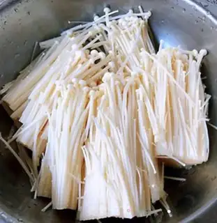Make Fans steamed with golden needles and mushrooms step 2