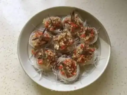 Make A garlic fan shrimp ball step 11