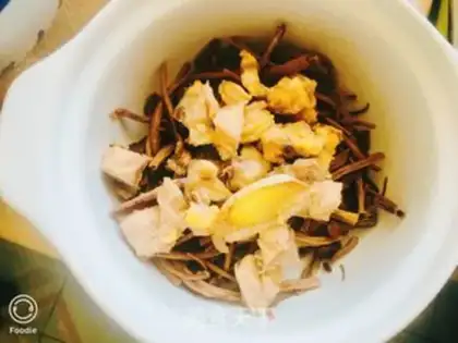 Make Chicken tea and mushrooms evaporate step 2