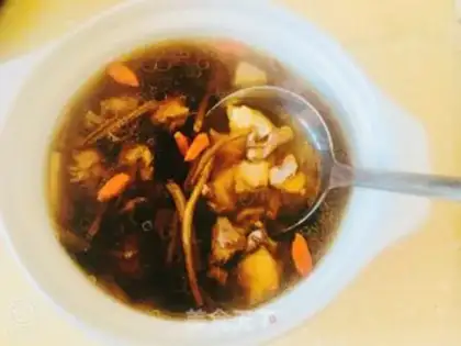 Make Chicken tea and mushrooms evaporate step 9