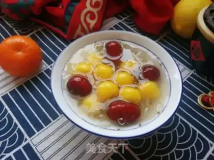 Make "Red dates, silver ears, pumpkin round." step 10