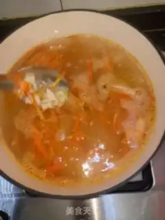 Make Sea duck egg shrimp congee step 4