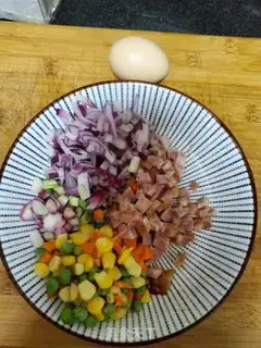 Make Sausage and rice step 1