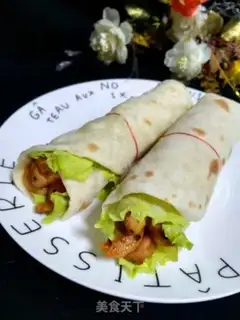 Make Pancake breakfast roll step 12