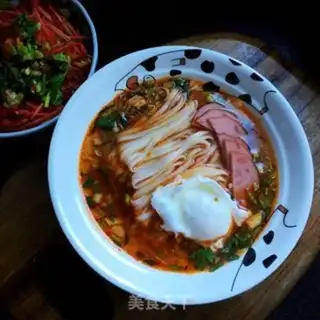Make Sour egg and ham noodles step 9