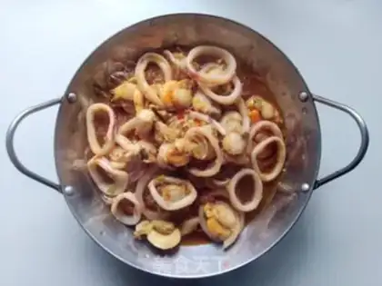 Make A fan of scallop squid step 7