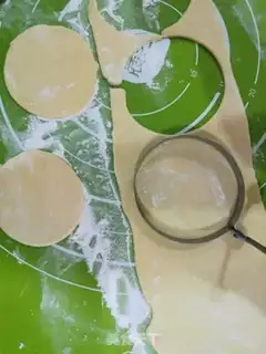 Make Heart buns step 1