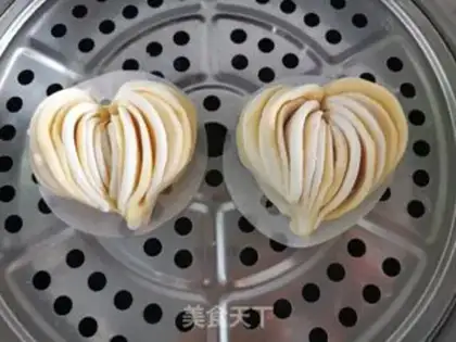 Make Heart buns step 6