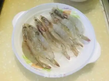 Make Garlic fans steam shrimp step 2