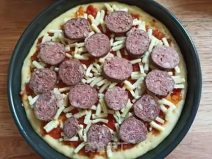 Make Beef sausage pizza step 12