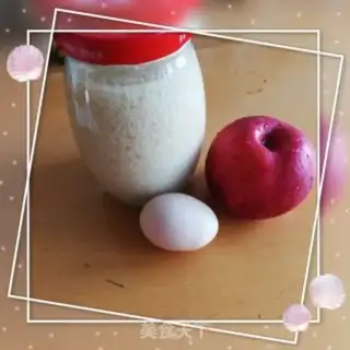 Make Apple rice egg soup step 0