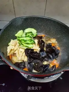 Make Five flowers and fried bamboo step 4