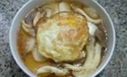 Make The egg show and the mushroom soup step 9