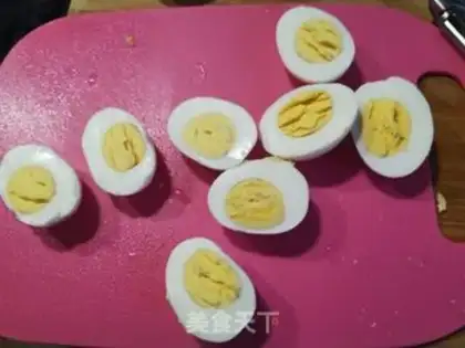 Make Ham devil eggs step 2