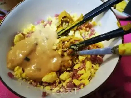 Make Ham devil eggs step 4