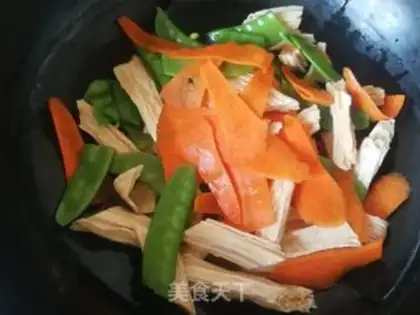 Make Carrot. Dutch beans step 6