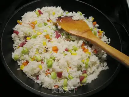 Make Iron pan and sausage and vegetable rice step 7