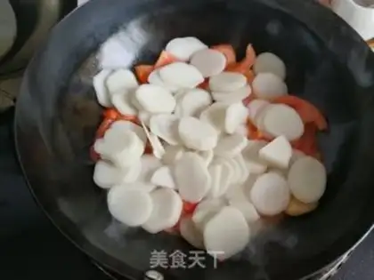 Make Tomato duck egg fried cake step 6