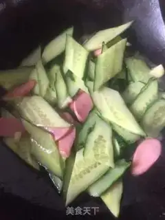Make Cucumber ham and sausage step 4