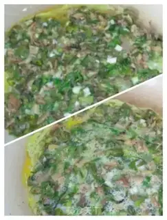 Make The abalone mushroom sprouts the eggs step 4