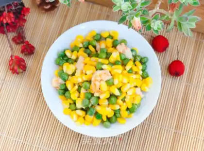 Make Corn pea shrimp step 7