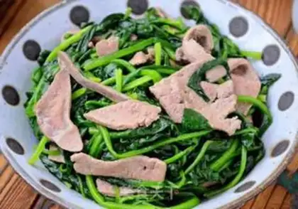Make Spinach fried liver step 9