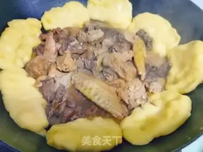 Make Chicken-cooked monkey mushroom cake step 10