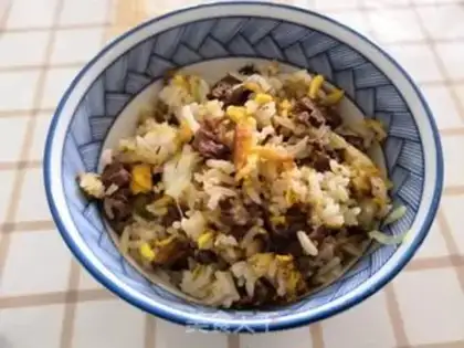 Make Beef pelt and egg fried rice step 10
