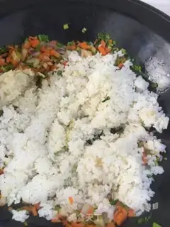 Make Carrot ham and rice step 5