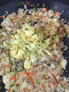 Make Carrot ham and rice step 6