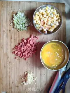 Make Egg fried rice step 1