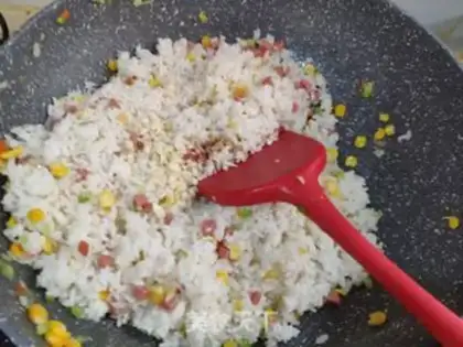 Make Egg fried rice step 7