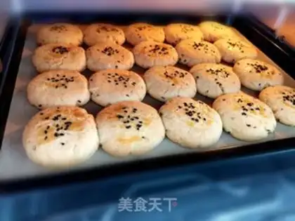 Make Sesame peaches step 1