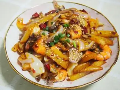 Make Spicy shrimp from a dry pot step 10