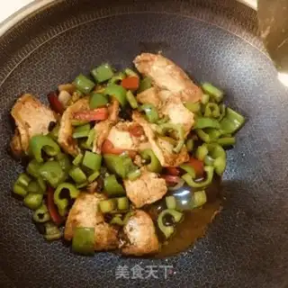Make Green pepper gold tofu step 6