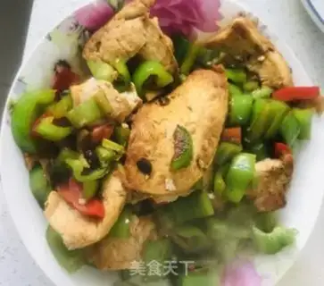 Make Green pepper gold tofu step 7